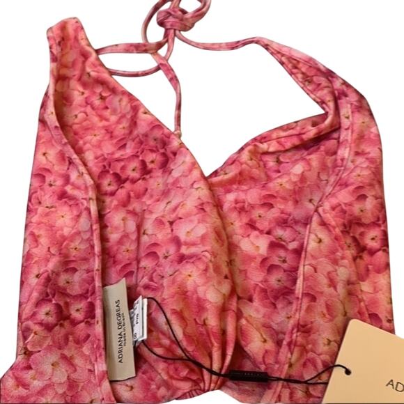 Adriana DEGREAS Floral One-piece Halter Swimsuit In Hydrangea Small - Picture 7 of 12